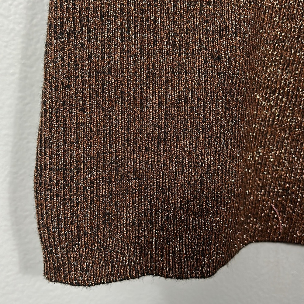 Vintage Brown Pearl beaded mock neck sleeveless top size Small - Picture 4 of 9